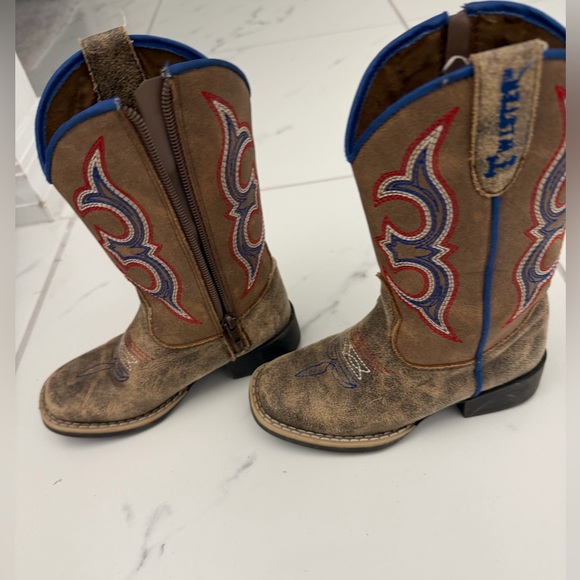 Twister Kids Brown and Blue Western Boots size 9 like new condition worn 2x - Picture 6 of 11
